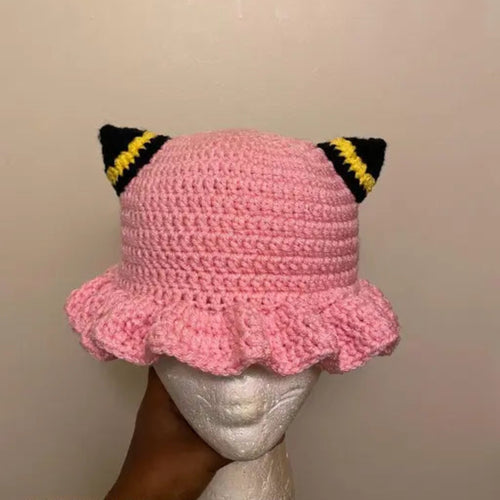 Kawaii Style Handmade Crochet Bucket Hat